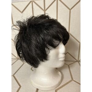 Midway Synthetic Wig Short Black Layered Pixie Cut Stretch Cap